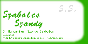 szabolcs szondy business card